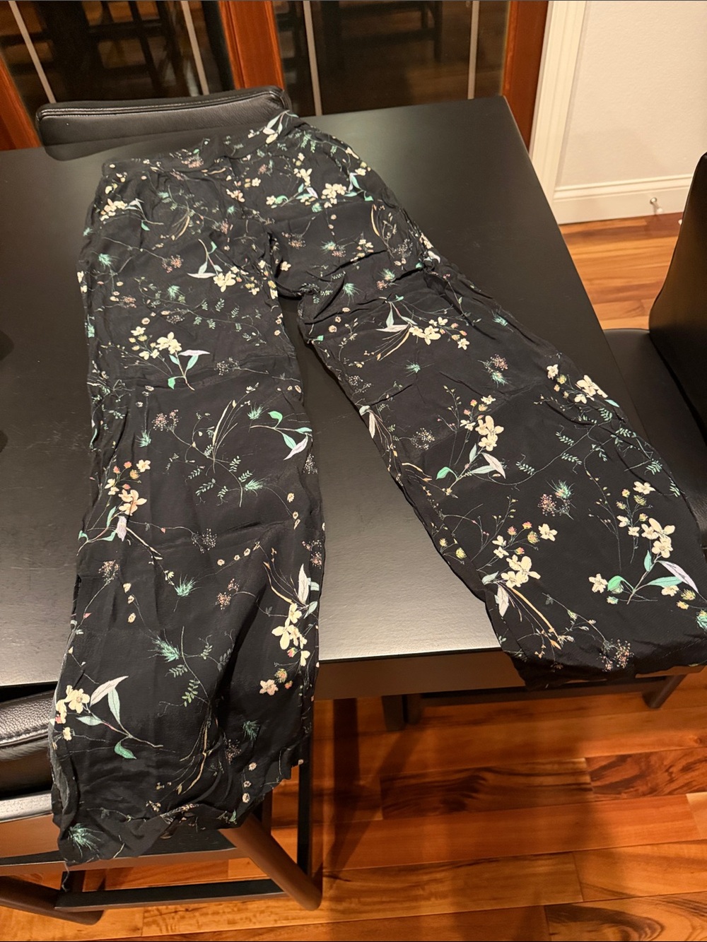 Matty M Navy Floral Wide-Leg Pants